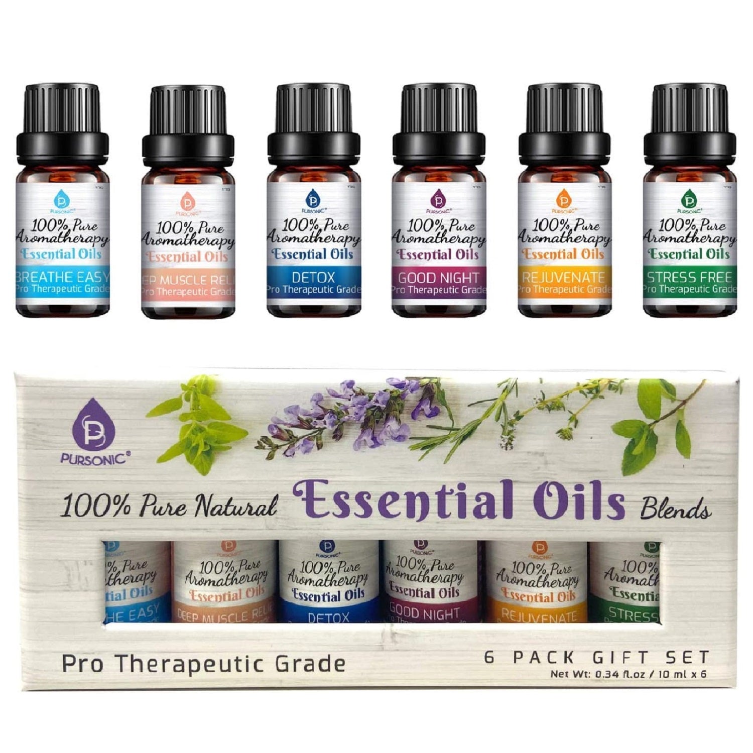 Pursonic True HEPA Air Purifier, Essential Oil Wellness Blends, and Sisal Hemp Bath Gloves