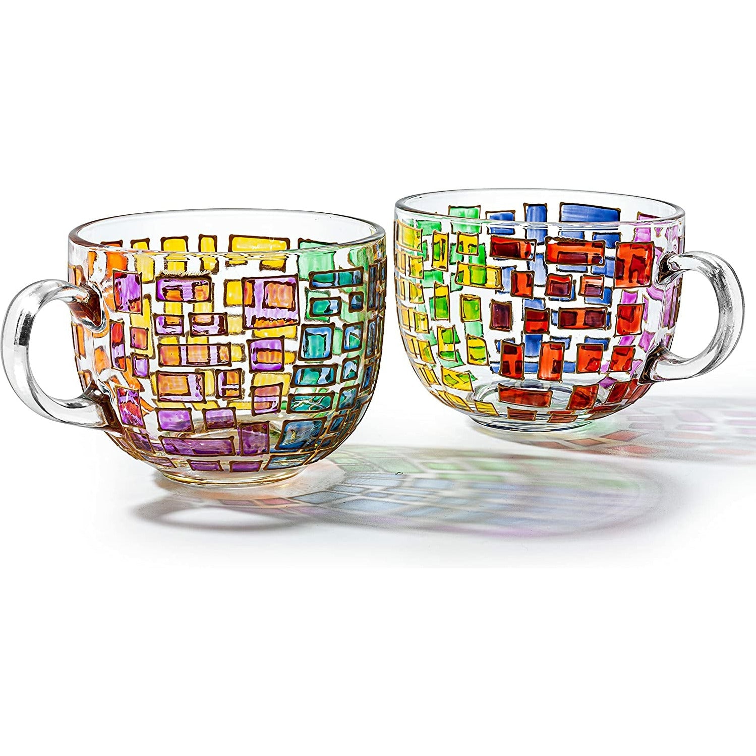 Renaissance Stained Glass Coffee Cup Mug Set Of 2 By Festive Colorful Coffee Cups St