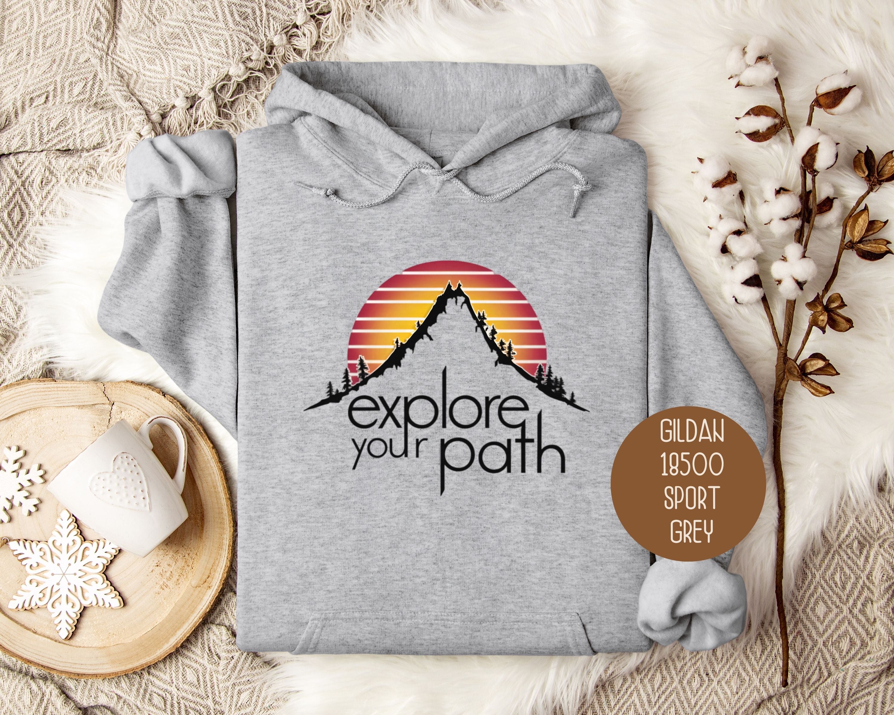 Explore Your Path Vintage Hiking Hoodie