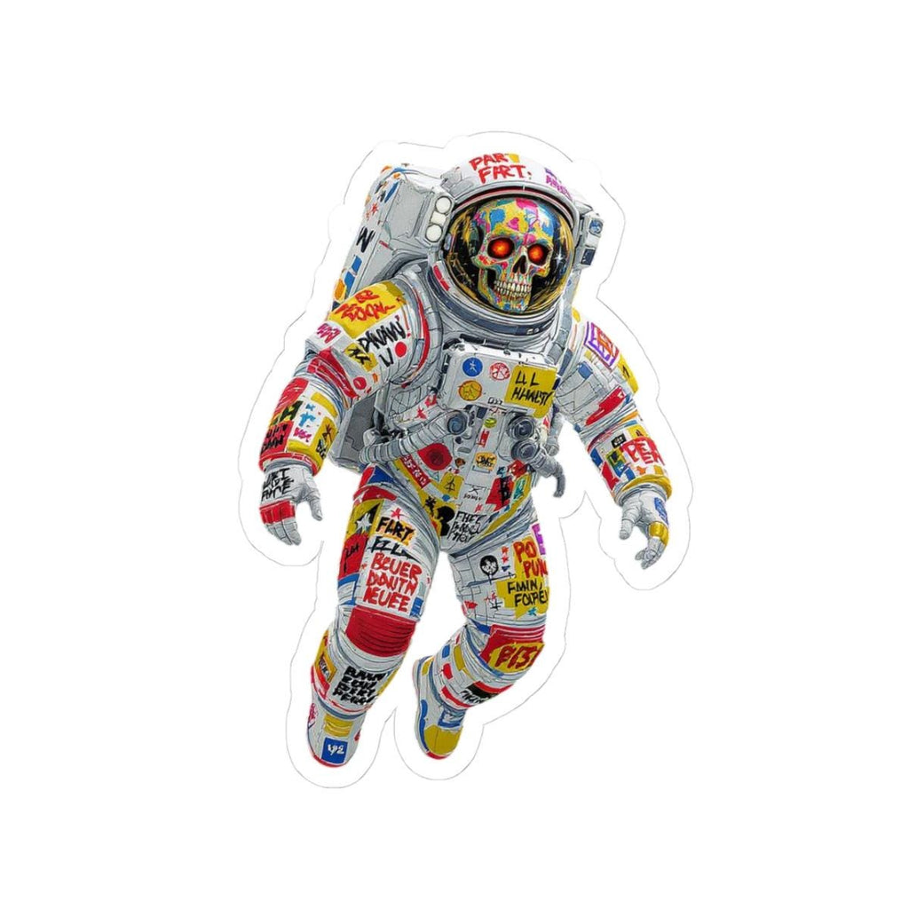 ColorFlow | Urban Graffiti Skull Astronaut Sticker | Bold Space Streetwear Vinyl Decal for Rebels