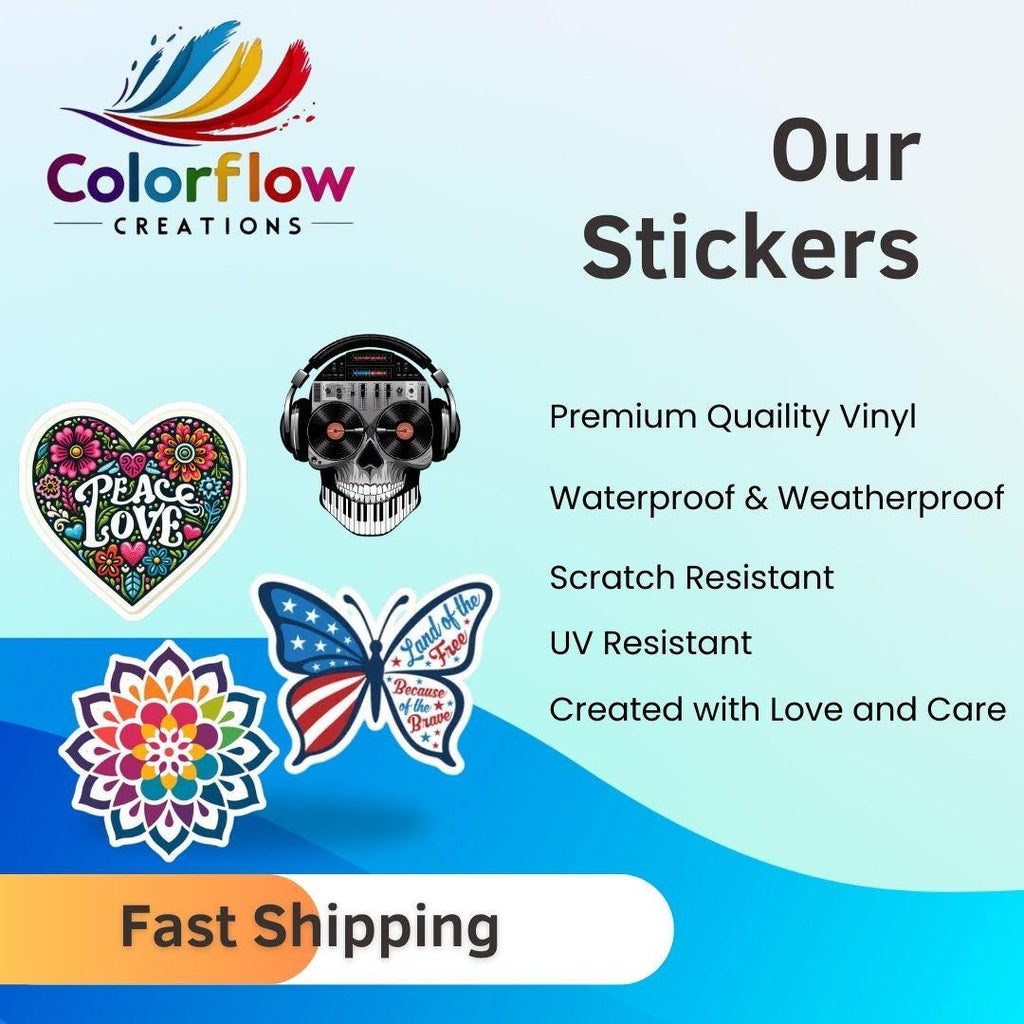 Summer Vibes Sticker: Retro Rainbow Beach Palm Tree Vinyl Decal