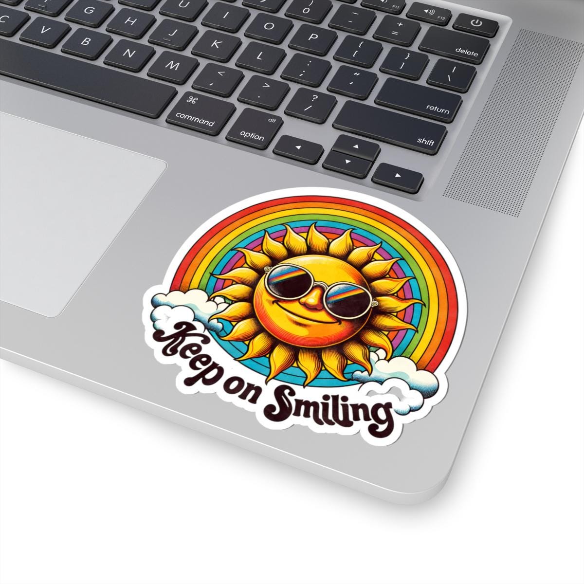 ColorFlow | Keep on Smiling Sunshine Rainbow Retro Positivity Wall Art Vinyl Sticker