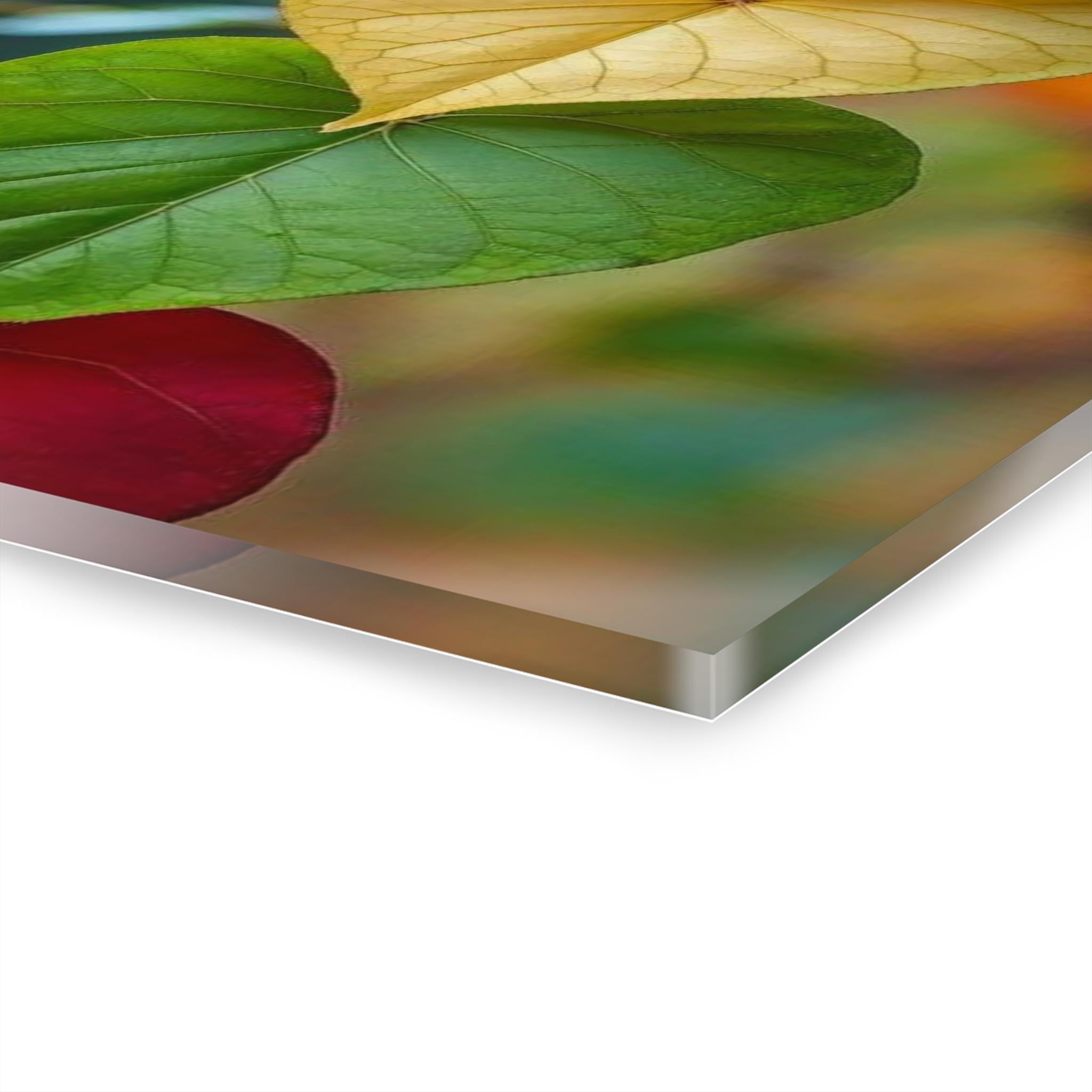 ColorFlow | Color Heart Leaves Metal Art Print | Nature Love Artwork | Botanical Decor | Zen Decor | Aesthetic Art