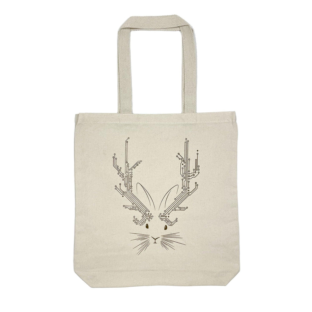 Techy Jackalope Canvas Tote Bag