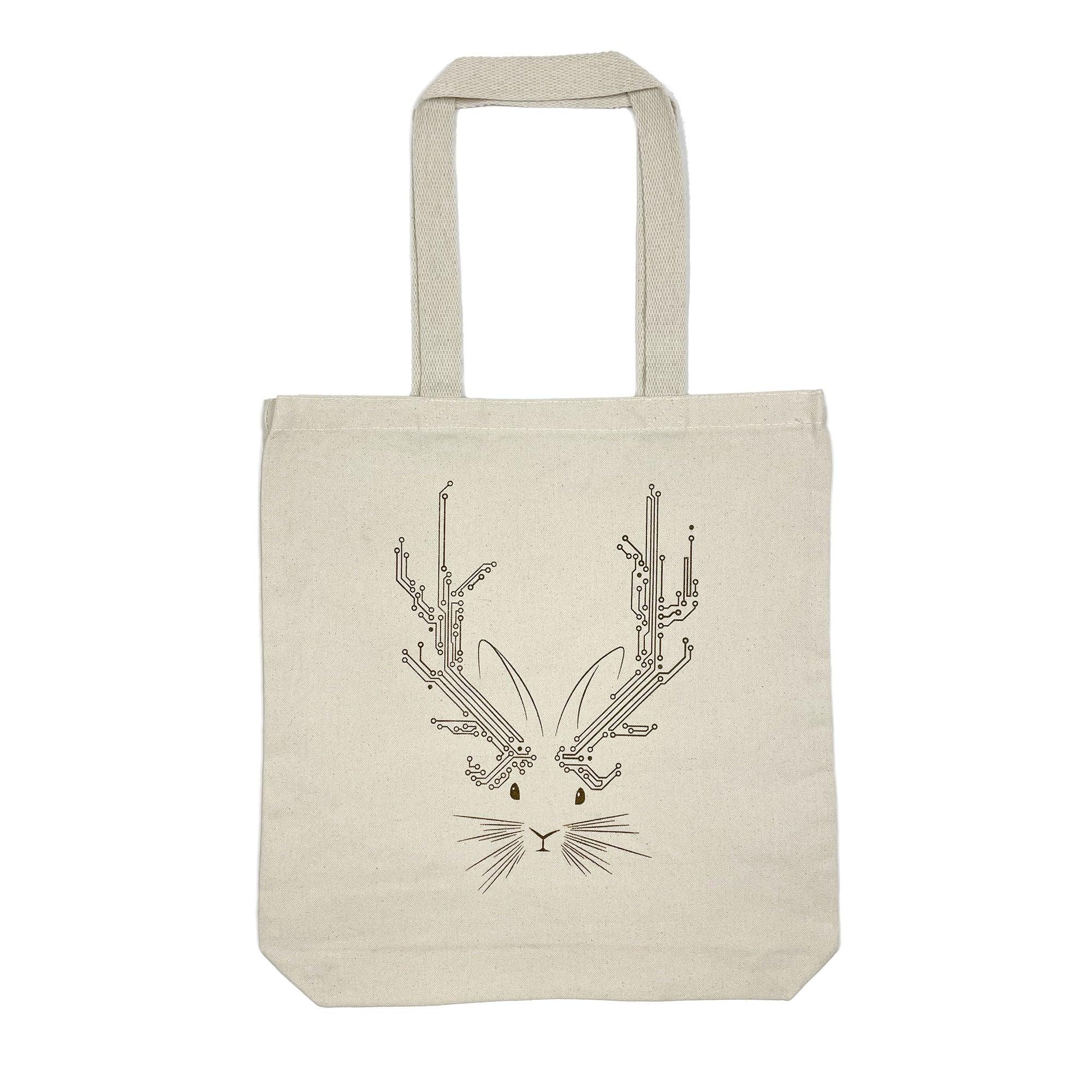 Techy Jackalope Canvas Tote Bag